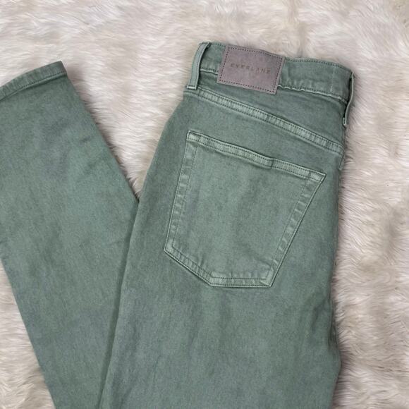 Everlane The Original Cheeky Cropped Green Straight Leg Denim Jeans Size 27 - Picture 5 of 10